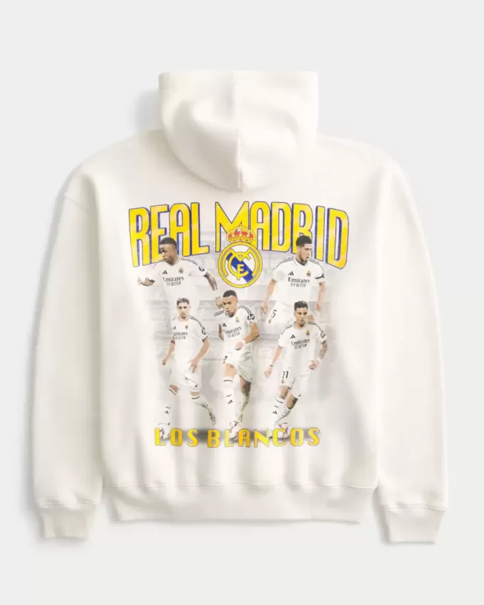 Kastenförmiger Hoodie mit Real Madrid CF-Grafik
