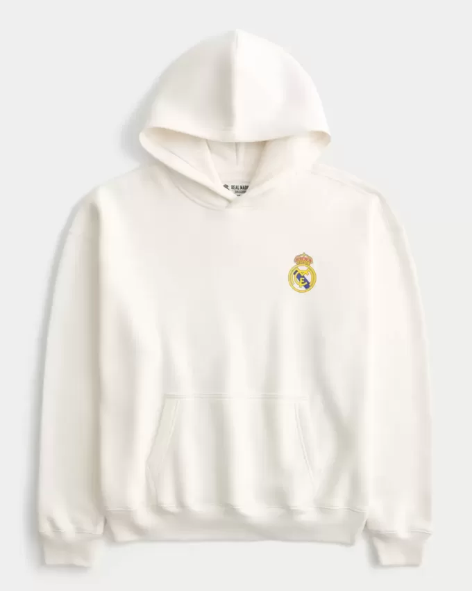 Kastenförmiger Hoodie mit Real Madrid CF-Grafik