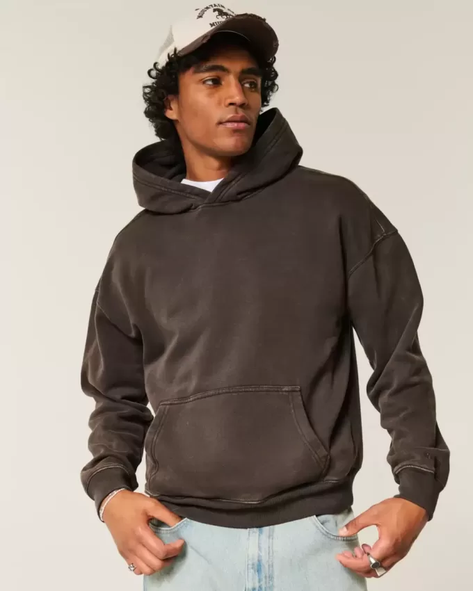 Kastenförmiger Kapuzenpullover Kastenförmiger Kapuzenpullover