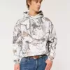 Kastenförmiger Kapuzenpullover mit Camouflage-Muster