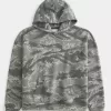 Kastenförmiger Kapuzenpullover mit Camouflage-Muster Kastenförmiger Kapuzenpullover mit Camouflage-Muster