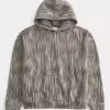 Kastenförmiger Kapuzenpullover mit Camouflage-Muster Kastenförmiger Kapuzenpullover mit Camouflage-Muster