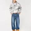 Kastenförmiger Kapuzenpullover mit Camouflage-Muster