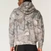 Kastenförmiger Kapuzenpullover mit Camouflage-Muster Kastenförmiger Kapuzenpullover mit Camouflage-Muster