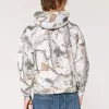 Kastenförmiger Kapuzenpullover mit Camouflage-Muster