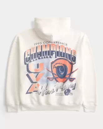 Kastenförmiger Kapuzenpullover mit Grafik der University of Virginia Cavaliers