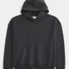 Kastenförmiger Kapuzenpullover mit Kontraststichen Kastenförmiger Kapuzenpullover mit Kontraststichen