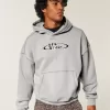Kastenförmiger Kapuzenpullover mit „No Fear“-Grafik