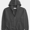 Kastenförmiger Kapuzenpullover mit Reißverschluss