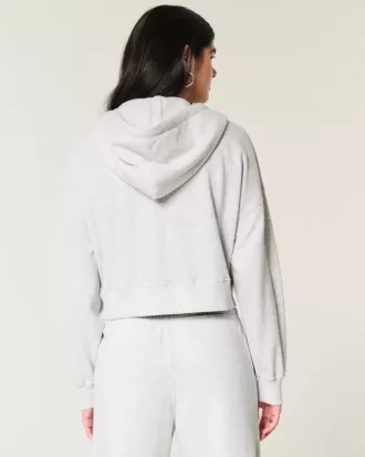 Kastenförmiger Kapuzenpullover mit Reißverschluss
