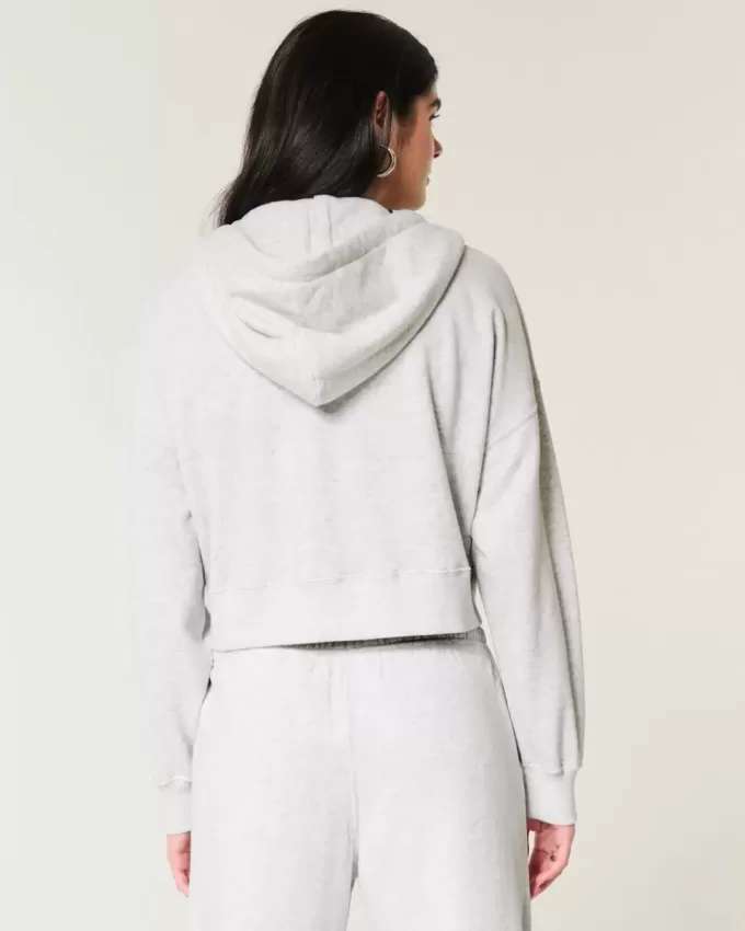 Kastenförmiger Kapuzenpullover mit Reißverschluss Kastenförmiger Kapuzenpullover mit Reißverschluss
