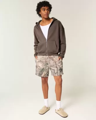 Kastenförmiger Kapuzenpullover mit Reißverschluss
