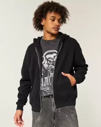 Kastenförmiger Kapuzenpullover mit Reißverschluss