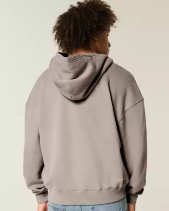 Kastenförmiger Kapuzenpullover mit Reißverschluss