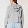 Kastenförmiger Kapuzenpullover mit Reißverschluss