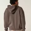 Kastenförmiger Kapuzenpullover mit Reißverschluss