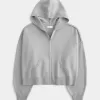 Kastenförmiger Kapuzenpullover mit Reißverschluss