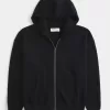Kastenförmiger Kapuzenpullover mit Reißverschluss Kastenförmiger Kapuzenpullover mit Reißverschluss