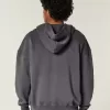 Kastenförmiger Kapuzenpullover mit Reißverschluss