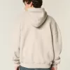 Kastenförmiger Kapuzenpullover mit Reißverschluss