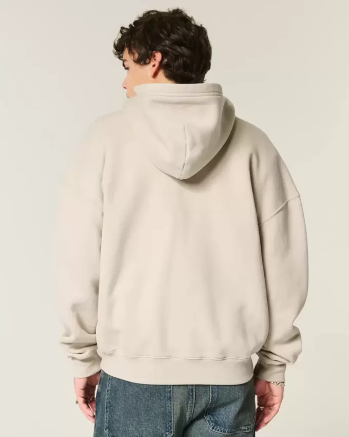Kastenförmiger Kapuzenpullover mit Reißverschluss