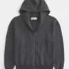 Kastenförmiger Kapuzenpullover mit Reißverschluss