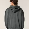 Kastenförmiger Kapuzenpullover mit Reißverschluss