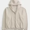 Kastenförmiger Kapuzenpullover mit Reißverschluss