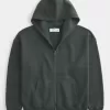 Kastenförmiger Kapuzenpullover mit Reißverschluss