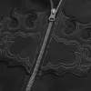Kastenförmiger Kapuzenpullover mit Reißverschluss und Flammengrafik