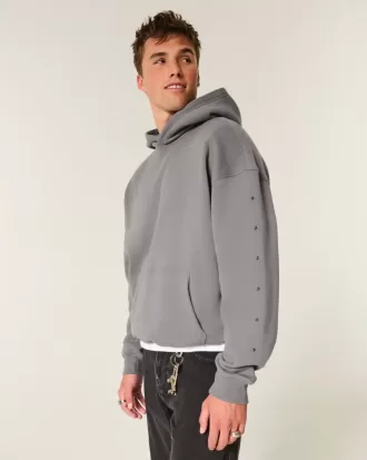Kastenförmiger Kapuzenpullover mit Sterndetail