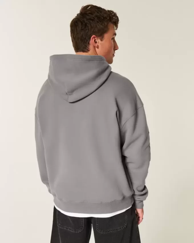 Kastenförmiger Kapuzenpullover mit Sterndetail Kastenförmiger Kapuzenpullover mit Sterndetail