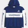Kastenförmiger Kapuzenpullover mit Volkswagen Racing-Grafik