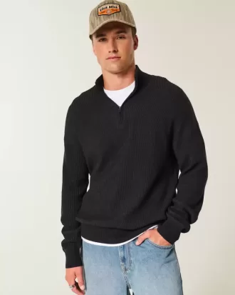 Kastenförmiger Pullover mit Viertelreißverschluss