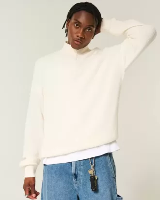 Kastenförmiger Pullover mit Viertelreißverschluss