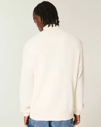 Kastenförmiger Pullover mit Viertelreißverschluss