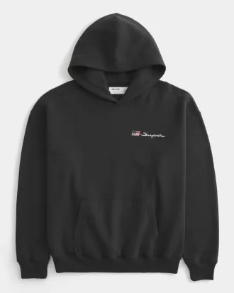 Kastenförmiger Toyota Supra-Kapuzenpullover mit Grafik