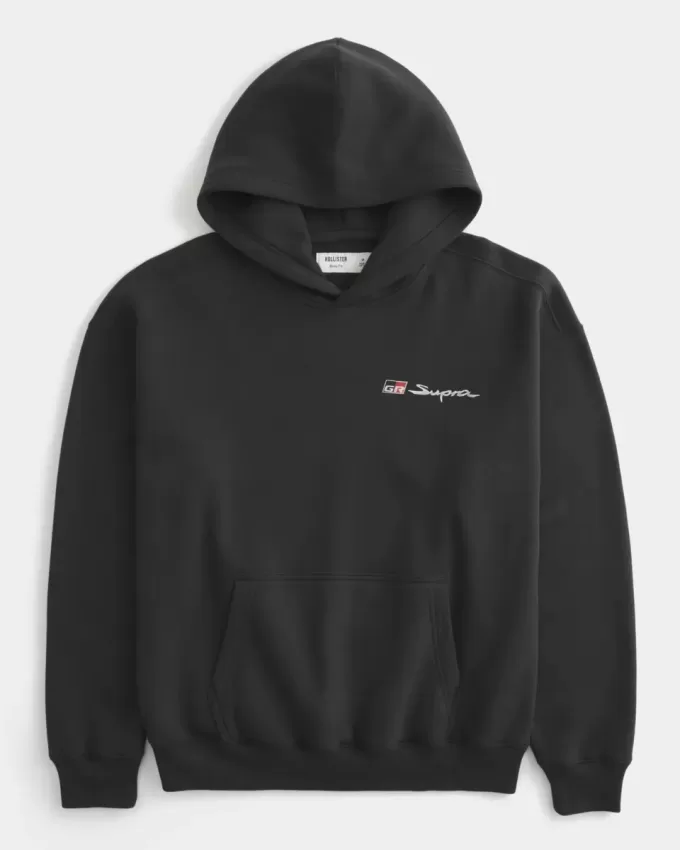 Kastenförmiger Toyota Supra-Kapuzenpullover mit Grafik