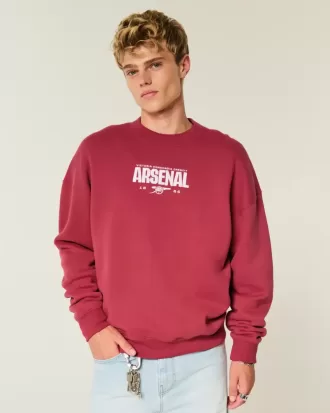 Kastenförmiges Arsenal FC-Sweatshirt mit Rundhalsausschnitt und Grafik