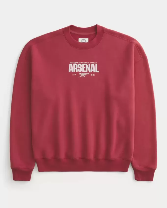Kastenförmiges Arsenal FC-Sweatshirt mit Rundhalsausschnitt und Grafik