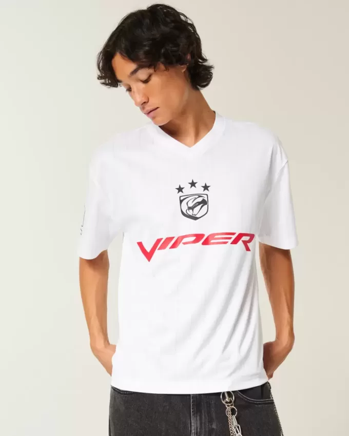 Kastenförmiges Dodge Viper-Fußballtrikot mit Grafik Kastenförmiges Dodge Viper-Fußballtrikot mit Grafik