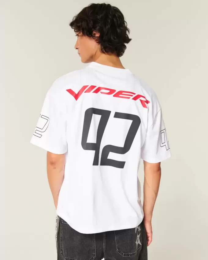 Kastenförmiges Dodge Viper-Fußballtrikot mit Grafik Kastenförmiges Dodge Viper-Fußballtrikot mit Grafik