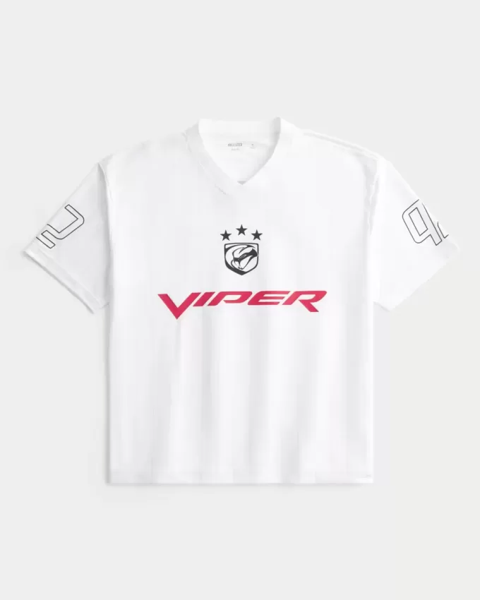 Kastenförmiges Dodge Viper-Fußballtrikot mit Grafik Kastenförmiges Dodge Viper-Fußballtrikot mit Grafik