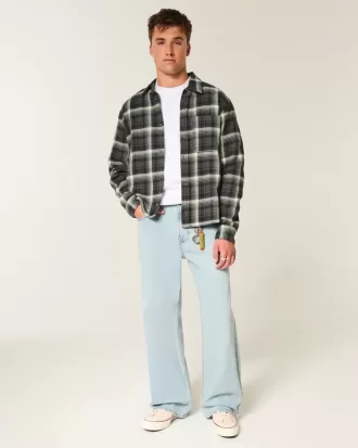 Kastenförmiges Flanellhemd