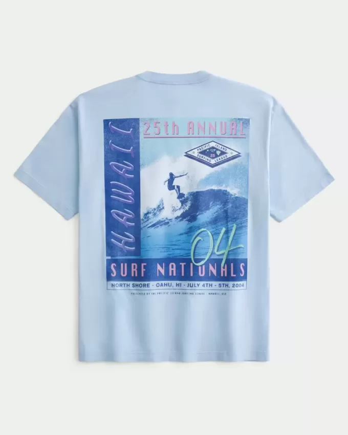 Kastenförmiges Hawaii-Surf-T-Shirt mit Grafik