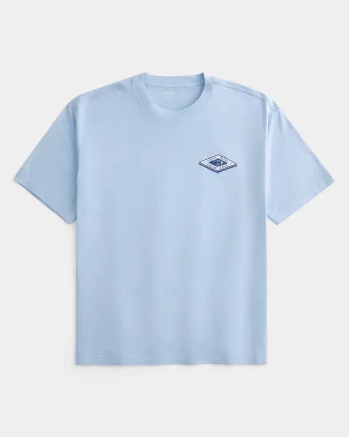 Kastenförmiges Hawaii-Surf-T-Shirt mit Grafik