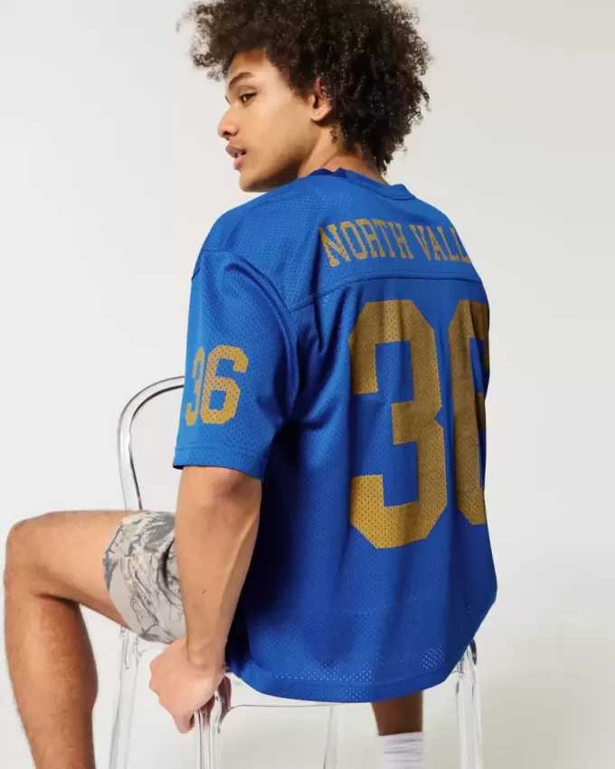 Kastenförmiges, kurzes Netztrikot mit North Valley-Grafik Kastenförmiges, kurzes Netztrikot mit North Valley-Grafik