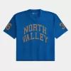 Kastenförmiges, kurzes Netztrikot mit North Valley-Grafik Kastenförmiges, kurzes Netztrikot mit North Valley-Grafik