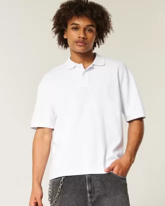 Kastenförmiges, kurzes Poloshirt