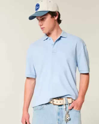 Kastenförmiges, kurzes Poloshirt